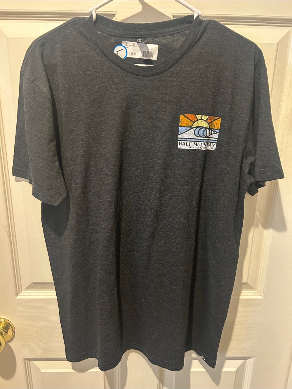 Half Moon Bay Men's Charcoal Short-Sleeve Logo Tee